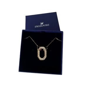 Swarovski Dextera Pendant Octagon Shape, Pavé, White, Rose Gold-Tone Plated